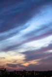 Blue-pink sunset sky with dramatic clouds stock images Blue-pink sunset sky with dramatic clouds stock images