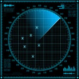 Blue radar screen. HUD interface. stock illustration Blue radar screen. HUD interface. stock illustration