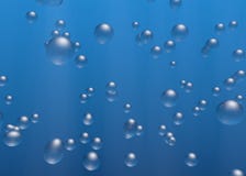 Blue Rising Bubbles Background Stock Photos