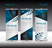 Blue Roll Up Banner Template Vector Illustration Polygon Backgro Royalty Free Stock Images Blue Roll Up Banner Template Vector Illustration Polygon Backgro Royalty Free Stock Images