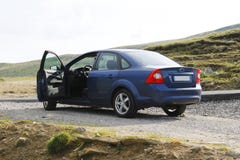 Blue sedan car from back, open door Royalty Free Stock Photo Blue sedan car from back, open door Royalty Free Stock Photo
