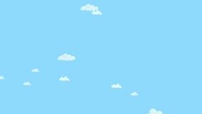 Blue Sky Full of Clouds Moving Left To Right. Cartoon Sky Background. Flat  Animation. Stock Footage - Video of fall, heaven: 118248594