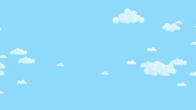 Blue Sky Full of Clouds Moving Right To Left. Cartoon Sky Background. Flat  Animation. Stock Footage - Video of daylight, color: 119205360