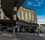 Blue sky over Brussels central railway station in Brussels, Belg royalty free stock photography Blue sky over Brussels central railway station in Brussels, Belg royalty free stock photography