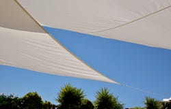 Blue sky and awning for the sun royalty free stock photos Blue sky and awning for the sun royalty free stock photos