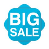 Blue square icon big sale Royalty Free Stock Photography Blue square icon big sale Royalty Free Stock Photography