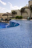 Blue Tile Curved Pool Stock Photos
