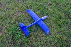 Toy plane on the grass stock image Toy plane on the grass stock image
