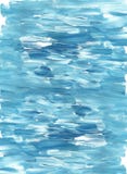 Blue and turquoise abstract hand painted texture with smears of oil or acrylic paint. Striped background