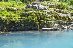 Blue water bright river nature stones cliff gorge view royalty free stock photo Blue water bright river nature stones cliff gorge view royalty free stock photo