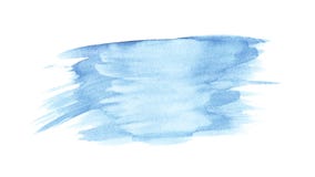 Blue watercolor hand drawn isolated wash spot on white background for text design, web. Abstract cold color brush paint paper grai Stock Photography Blue watercolor hand drawn isolated wash spot on white background for text design, web. Abstract cold color brush paint paper grai Stock Photography