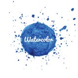Blue Watercolor Splash Background Stock Photo
