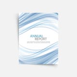 Blue wave annual report cover template. Brochure, flyer template layout, vector leaflet abstract background stock illustration Blue wave annual report cover template. Brochure, flyer template layout, vector leaflet abstract background stock illustration