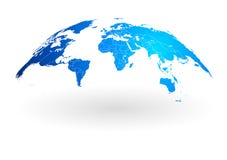 Blue world map globe isolated on white background Royalty Free Stock Photography Blue world map globe isolated on white background Royalty Free Stock Photography