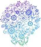 Blumen-Blumenstrauß-flüchtige Notizbuch-Gekritzel lizenzfreie abbildung Blumen-Blumenstrauß-flüchtige Notizbuch-Gekritzel lizenzfreie abbildung