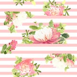 Blumenmuster der nahtlosen gestreiften Art Auch im corel abgehobenen Betrag Lizenzfreie Stockbilder Blumenmuster der nahtlosen gestreiften Art Auch im corel abgehobenen Betrag Lizenzfreie Stockbilder