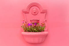 Blumentopf auf der Wand Lizenzfreies Stockfoto Blumentopf auf der Wand Lizenzfreies Stockfoto