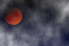 Blutmond im Illustrationsdesignhintergrund des bewölkten Himmels Stockfotos Blutmond im Illustrationsdesignhintergrund des bewölkten Himmels Stockfotos