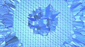 Blå metallisk låg poly vinkande yttersida som fantastiskt landskap Blått polygonal geometriskt vibrerande miljö eller pulserar lager videofilmer Blå metallisk låg poly vinkande yttersida som fantastiskt landskap Blått polygonal geometriskt vibrerande miljö eller pulserar lager videofilmer