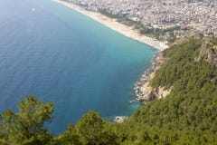 Blått hav, Alanya/Turkiet Loppbegreppsfoto arkivbild Blått hav, Alanya/Turkiet Loppbegreppsfoto arkivbild