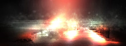 Blöta asfalt efter regn, reflexion av neonljus i pölar Ljusen av natten, neonstad abstrakt bakgrundsdark fotografering för bildbyråer Blöta asfalt efter regn, reflexion av neonljus i pölar Ljusen av natten, neonstad abstrakt bakgrundsdark fotografering för bildbyråer