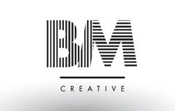 Bm B M Letter Logo Design With White And Black Lines Stock Vector