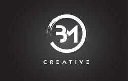 BM Kółkowego listu logo z okręgu muśnięcia projektem Backg i czernią ilustracja wektor BM Kółkowego listu logo z okręgu muśnięcia projektem Backg i czernią ilustracja wektor