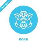 boar icon vector from animal head collection. Thin line boar outline icon vector illustration. Linear symbol for use on web and stock illustration boar icon vector from animal head collection. Thin line boar outline icon vector illustration. Linear symbol for use on web and stock illustration