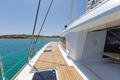 On board of a sailing catamaran royalty free stock photo On board of a sailing catamaran royalty free stock photo