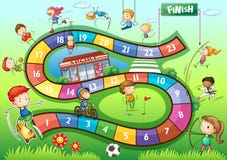 Boardgamemalplaatje met sportthema vector illustratie Boardgamemalplaatje met sportthema vector illustratie