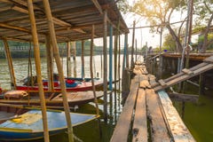 Boardwalk , the pier near Raksamae bridge traditional lifestyle a royalty free stock images Boardwalk , the pier near Raksamae bridge traditional lifestyle a royalty free stock images