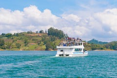 Boat tour through the lake stock photography Boat tour through the lake stock photography