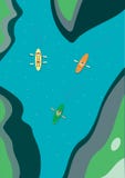 Boating rafting competition top view royalty free illustration Boating rafting competition top view royalty free illustration
