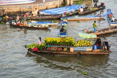 Boats at the floating market in Mekong Delta, Vietnam royalty free stock photos Boats at the floating market in Mekong Delta, Vietnam royalty free stock photos