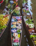 Boats With Colourful Fruits Vegetables, Thailand Stock Photos Boats With Colourful Fruits Vegetables, Thailand Stock Photos