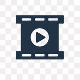 Bobina di film che gioca l'icona di vettore isolata su fondo trasparente royalty illustrazione gratis Bobina di film che gioca l'icona di vettore isolata su fondo trasparente royalty illustrazione gratis