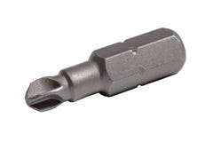 Bocado da ponta dos TS da chave de fenda isolado no branco feche acima do bocado fotografia de stock Bocado da ponta dos TS da chave de fenda isolado no branco feche acima do bocado fotografia de stock