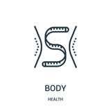 body icon vector from health collection. Thin line body outline icon vector illustration. Linear symbol for use on web and mobile royalty free illustration body icon vector from health collection. Thin line body outline icon vector illustration. Linear symbol for use on web and mobile royalty free illustration