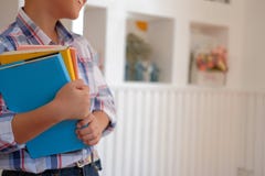 boeken van weinig de Aziatische van het kindkinderen van de jong geitjejongen de schooljongenholding chi royalty-vrije stock foto boeken van weinig de Aziatische van het kindkinderen van de jong geitjejongen de schooljongenholding chi royalty-vrije stock foto