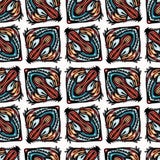 Boho flower bloom all over print. Seamless repeating pattern swatch. Red black bohemian folk floral background. Hand drawn royalty free illustration Boho flower bloom all over print. Seamless repeating pattern swatch. Red black bohemian folk floral background. Hand drawn royalty free illustration