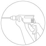 Bohren Sie Ein Loch In Der Wand Vektor Abbildung - Illustration von