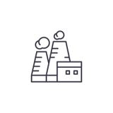 Boiler station linear icon concept. Boiler station line vector sign, symbol, illustration. stock illustration Boiler station linear icon concept. Boiler station line vector sign, symbol, illustration. stock illustration