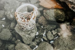 Boiling eggs in hot springs stock photography Boiling eggs in hot springs stock photography