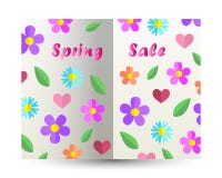 Bok för kort för design för vektor för vårförsäljningstext klippt ut papper med spri stock illustrationer Bok för kort för design för vektor för vårförsäljningstext klippt ut papper med spri stock illustrationer