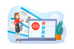 Boka flygplanbiljetten direktanslutet på apparaten royaltyfri illustrationer Boka flygplanbiljetten direktanslutet på apparaten royaltyfri illustrationer