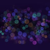 Bokeh claro do borrão do sumário com as multi cores escuras - fundo azul ilustração royalty free Bokeh claro do borrão do sumário com as multi cores escuras - fundo azul ilustração royalty free