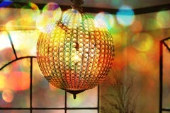 Bokeh z kryształowa kula świecznikiem obrazy stock Bokeh z kryształowa kula świecznikiem obrazy stock