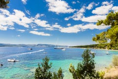 Bol, island of Brac, Croatia - July 17, 2016: Zlatni rat beach stock images Bol, island of Brac, Croatia - July 17, 2016: Zlatni rat beach stock images