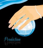 Bola de cristal em uma mão fêmea predição ilustração stock Bola de cristal em uma mão fêmea predição ilustração stock