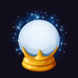 Bola de cristal mágica con las chispas Ilustración del vector ilustración del vector Bola de cristal mágica con las chispas Ilustración del vector ilustración del vector